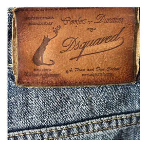 Dsquared2 Straight Leg Cropped Blue Denim Jeans Size 27 - Picture 8 of 13